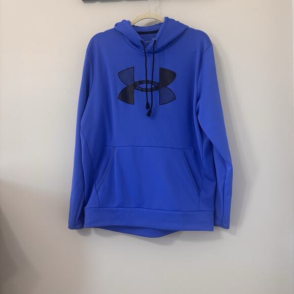 under armour royal blue pullover hoodie, size large - Picture 1 of 6